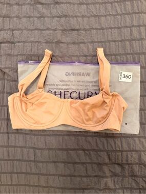 SheCurve Nude Underwire Balconette Bra with Adjustable Straps